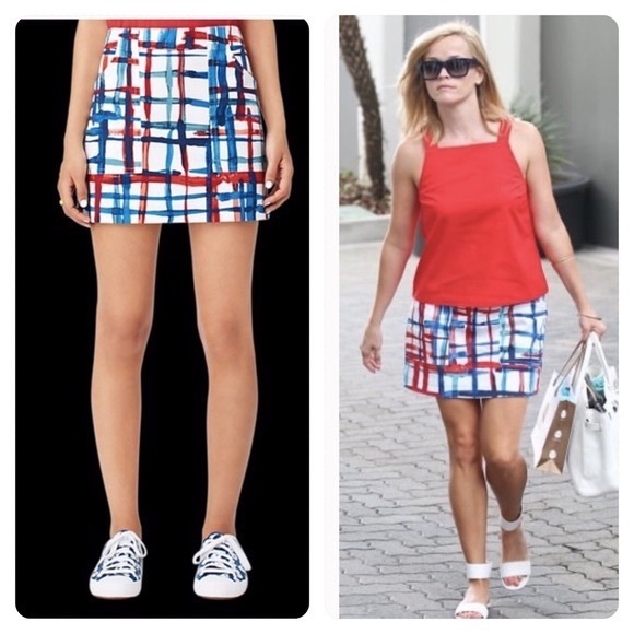 Kate Spade Saturday Utility Pocket Skirt in Painted Plaid - Picture 2 of 7